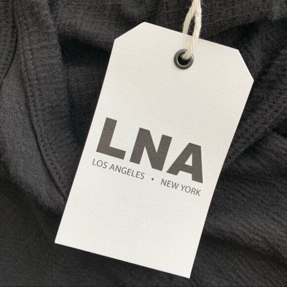 Revolve LNA Fiji Tank Dress High Low Sleeveless Gauze Black Bikini Coverup XS - Picture 9 of 12